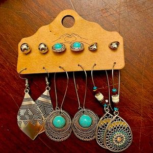 Set of 6 pairs of earrings strong metal beuatiful